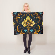 "Barockes Ornament-Muster in Gold und Schwarz"