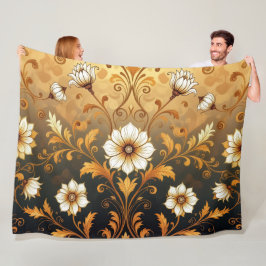 Cobertor De Velo "Barockes Ornament-Muster in Gold und Schwarz"7