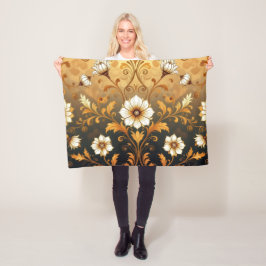 Cobertor De Velo "Barockes Ornament-Muster in Gold und Schwarz"7