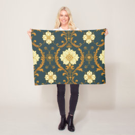 Cobertor De Velo "Barockes Ornament-Muster in Gold und Schwarz" Dec