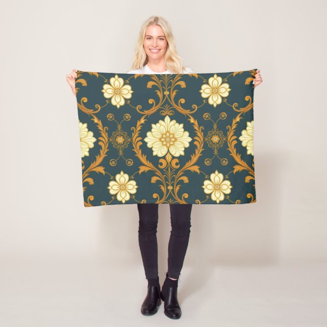 Cobertor De Velo "Barockes Ornament-Muster in Gold und Schwarz" Dec (In Situ)
