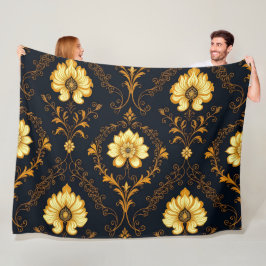 Cobertor De Velo "Barockes Ornament-Muster in Gold und Schwarz" Dec