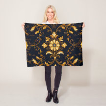 "Barockes Ornament-Muster in Gold und Schwarz" Dec