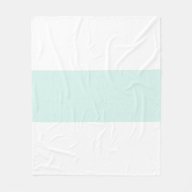 Cobertor De Velo Barra de Design Pastel Verde Ciano e Branco Macio (Frente)