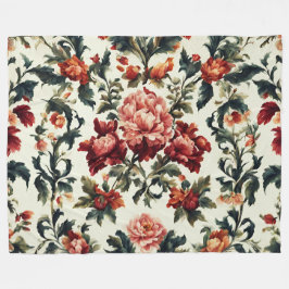 Cobertor De Velo Barroco italiano. Flores e Folhas Chic