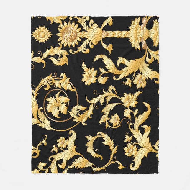 Cobertor De Velo Barroco Rococo, Padrão Floral Vitoriano. (Frente)