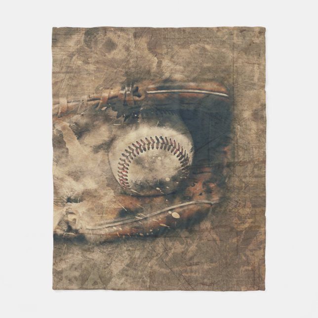 Cobertor De Velo Baseball abstrato Vintage (Frente)