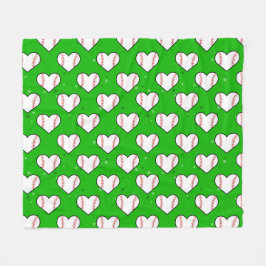 Cobertor De Velo Baseball Ball Texture In Heart Shape - Pattern 