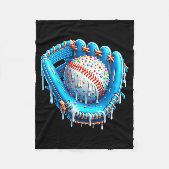 Cobertor De Velo Baseball Drip Ice Cream Glove With Sprinkles Ball  (Frente)