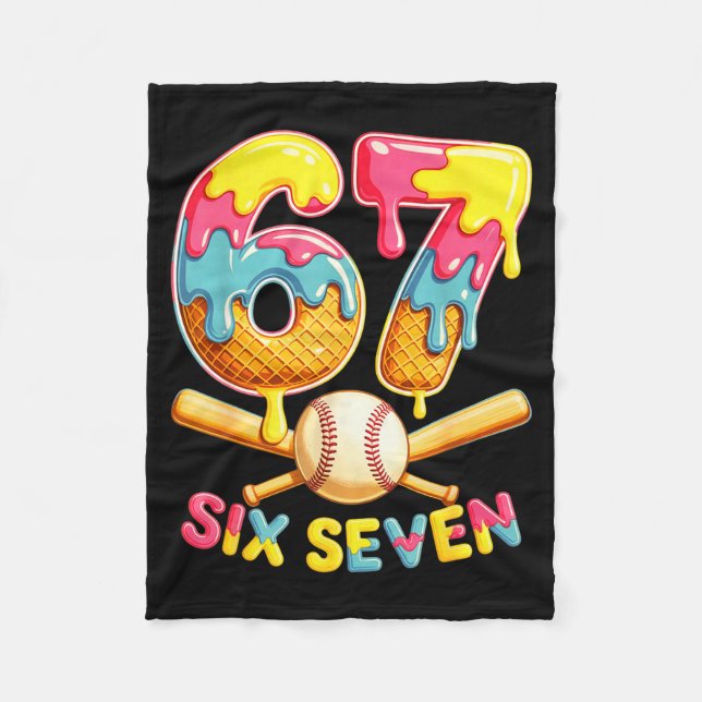 Cobertor De Velo Baseball Drip Ice Cream Number 67 Player Lifestyle (Frente)