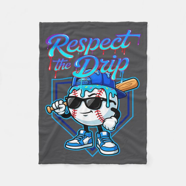 Cobertor De Velo Baseball Drip Ice Cream Respect The Drip Home Plat (Frente)