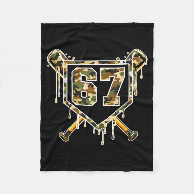 Cobertor De Velo Baseball Ice Cream Drip 67 Camo Six Seven Funny Me (Frente)