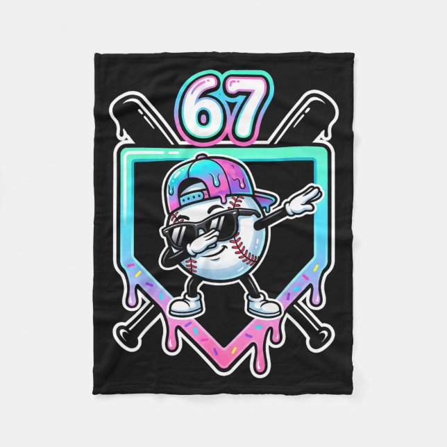 Cobertor De Velo Baseball Ice Cream Drip 67 Player Dabbing Six Seve (Frente)
