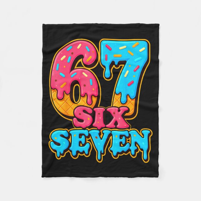 Cobertor De Velo Baseball Ice Cream Drip Number 67 Six Seven Meme C (Frente)