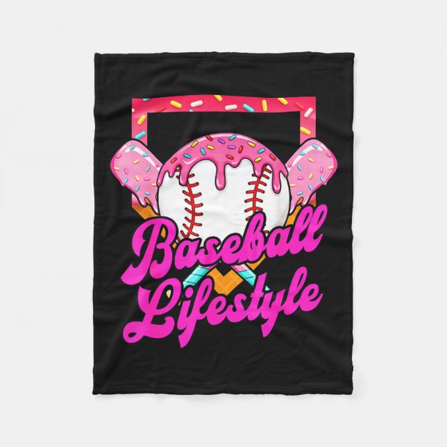 Cobertor De Velo Baseball Life Lifestyle Home Plate Ice Cream Drip  (Frente)