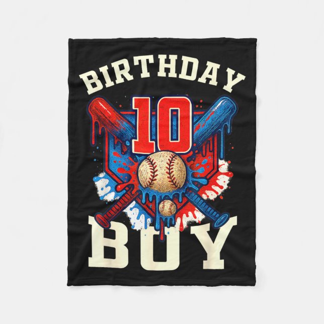 Cobertor De Velo Baseball Splash Drip 10th Birthday Srts Lover Boy  (Frente)