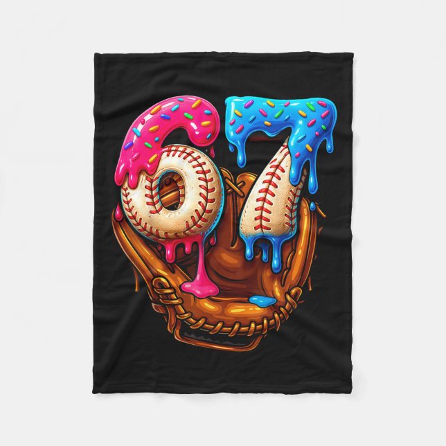 Cobertor De Velo Basebol 67 Seis Sete Divertido 6 7 Meme Gen Alpha  (Frente)