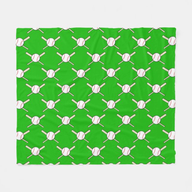 Cobertor De Velo Basebol - Bolas e Tacos Padrão Sem Costura (Frente (Horizontal))