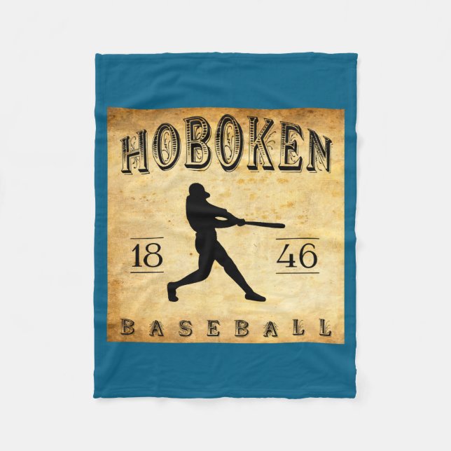 Cobertor De Velo Basebol de Hoboken 1846 Nova Jersey (Frente)