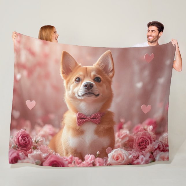 Cobertor De Velo Basenji com Rosas - Dia dos Namorados (In Situ)