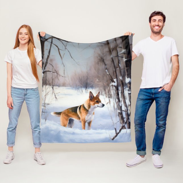 Cobertor De Velo Basenji Deixe Nevar Natal  (In Situ)