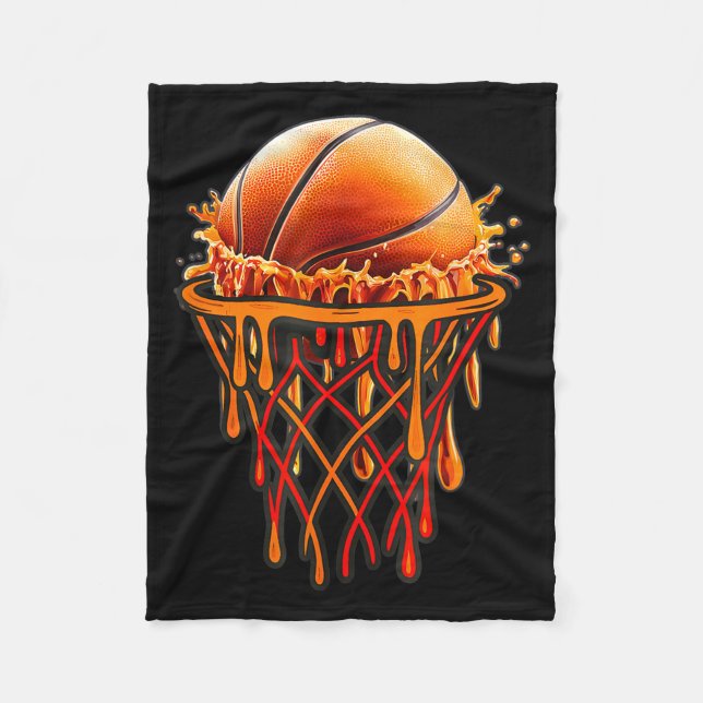 Cobertor De Velo Basketball Drip Graphic, Basketball Funny Bruh Gif (Frente)