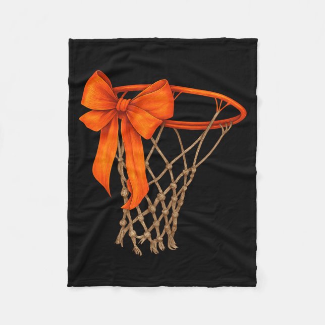 Cobertor De Velo Basketball Hoop With Bow Cute Basketball Aesthetic (Frente)