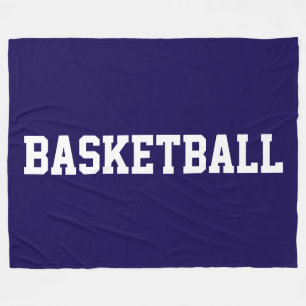 Cobertor De Velo Basquete Branco Atlético TEXTO em Azul Marinho Pro