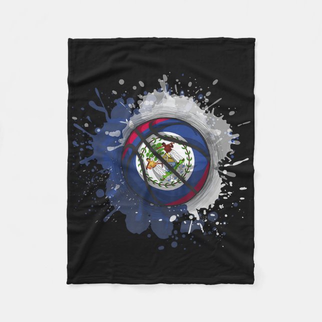 Cobertor De Velo Basquete Com Bandeira De Belize (Frente)