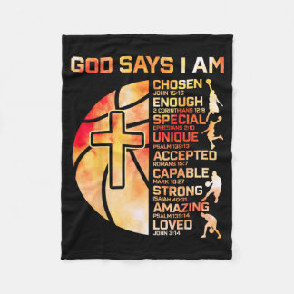 Cobertor De Velo Basquete Cristão para Meninos Deus Diz Gráfico Rel