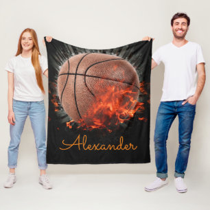 Cobertor De Velo Basquete de Flaming Personalizado