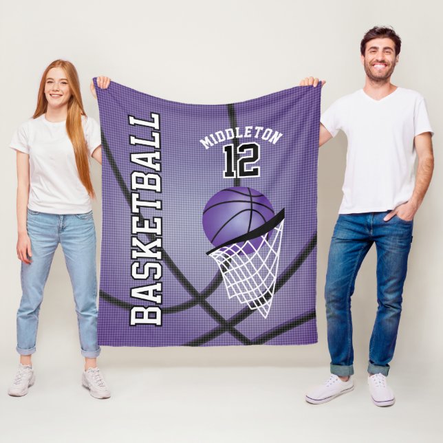 Cobertor De Velo Basquete 🏀 Design de Esporte em Roxo (In Situ)
