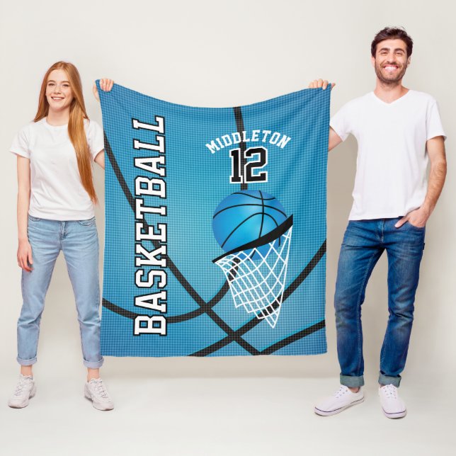 Cobertor De Velo Basquete 🏀 Design desportiva de Baby Blue (In Situ)