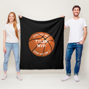 Cobertor De Velo Basquete, Nome da Criança, MVP/Número, 2 Linhas de