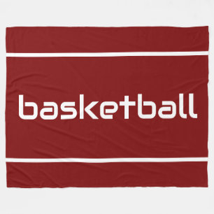 Cobertor De Velo BASQUETE Tiras Esportivas Elegantes Sobre Vermelho