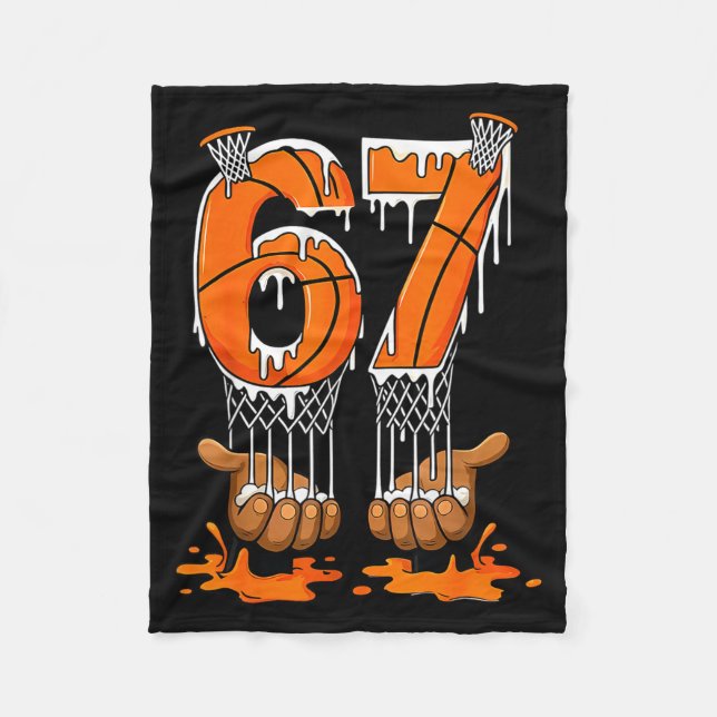 Cobertor De Velo Basquetebol 67 Seis Sete Divertido Gen Alpha Meme  (Frente)
