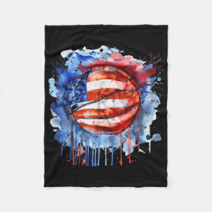 Cobertor De Velo Basquetebol América Watercolor Basball Hoop EUA
