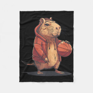 Cobertor De Velo Basquetebol Watercolor Animal Art Basball Hoop C