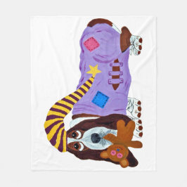 Cobertor De Velo Basset Hound em PJs com ursinho de pelúcia