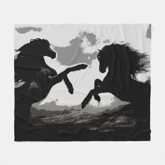 Cobertor De Velo Batalha dos Cavalos - Arte Equina (Frente (Horizontal))