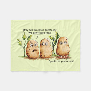 Cobertor De Velo Batatas de Cute têm dedos Engraçados Batata Azul