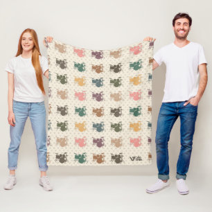 Cobertor De Velo Baterista Presente Em Aberto, Tambor Retro Lover