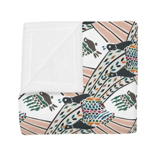 Cobertor De Velo Batik Garut Merak Ngibing Fleece Blanket