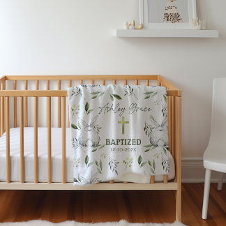 Cobertor De Velo Batismo com Cruz, Bunny Fleece Blanket