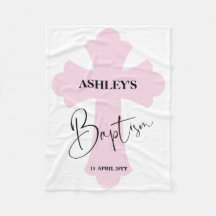 Batismo Cruz rosa claro