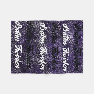 Cobertor De Velo Baton Twirler Fleece Blanket Purple Splatter