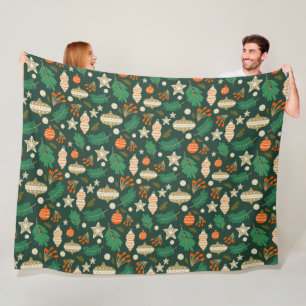 Cobertor De Velo Baubles e Winter Foliage Green
