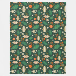 Cobertor De Velo Baubles e Winter Foliage Green