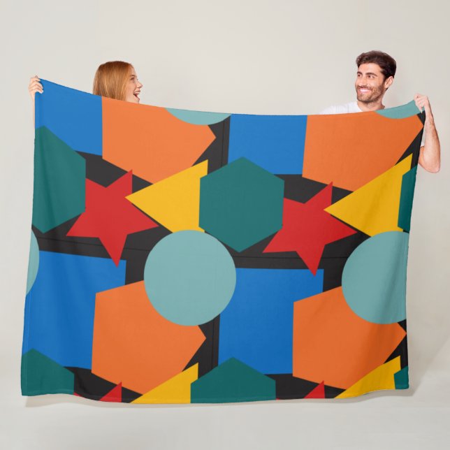 Cobertor De Velo Bauhaus Shapes Fleece Blanket (In Situ)