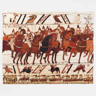 COBERTOR DE VELO BAYEUX TAPESTRY NORMAN ARMY, KNIGHTS HORSEBACK